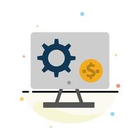 Generator Monitor Screen Setting Gear Money Abstract Flat Color Icon Template vector