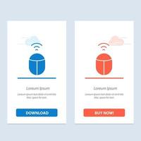 Mouse Wifi Computer  Blue and Red Download and Buy Now web Widget Card Template vector