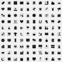 Set of 100 Universal Solid Icons vector