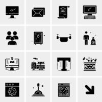 16 iconos de negocios universales vector ilustración de icono creativo para usar en proyectos relacionados con la web y dispositivos móviles