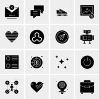 16 iconos de negocios universales vector ilustración de icono creativo para usar en proyectos relacionados con la web y dispositivos móviles