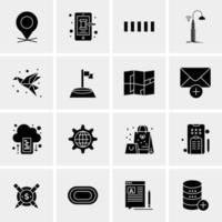 16 iconos de negocios universales vector ilustración de icono creativo para usar en proyectos relacionados con la web y dispositivos móviles