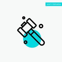 Construction Hammer Tool turquoise highlight circle point Vector icon