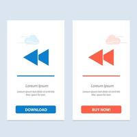 Arrow Back Reverse Rewind  Blue and Red Download and Buy Now web Widget Card Template vector