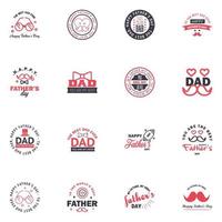 Happy fathers day 16 Black and Pink vintage retro type font Illustrator eps10 Editable Vector Design Elements