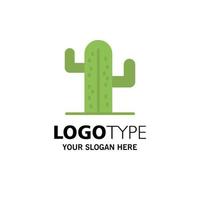 Cactus Usa Plant American Business Logo Template Flat Color vector