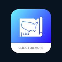 Map States United Usa Mobile App Button Android and IOS Glyph Version vector