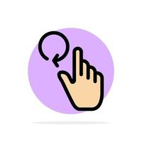 Hand Finger Gestures Reload Abstract Circle Background Flat color Icon vector