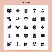 sólido 25 conjunto de iconos de san valentín diseño de estilo de glifo vectorial conjunto de iconos negros diseño de ideas de negocios web y móvil ilustración vectorial vector