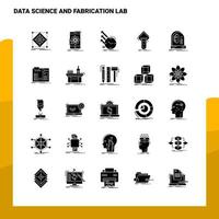 25 Data Science And Fabrication Lab Icon set Solid Glyph Icon Vector Illustration Template For Web and Mobile Ideas for business company
