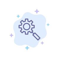 Search Research Gear Setting Blue Icon on Abstract Cloud Background vector