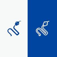 Animal Cobra India King Line and Glyph Solid icon Blue banner Line and Glyph Solid icon Blue banner vector