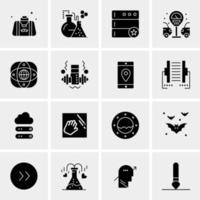 16 iconos de negocios universales vector ilustración de icono creativo para usar en proyectos relacionados con la web y dispositivos móviles