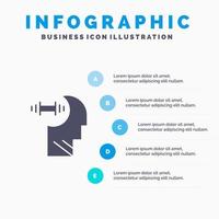 Training Brian Dumbbell Head Infographics Presentation Template 5 Steps Presentation vector