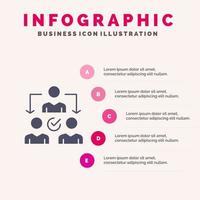 Assignment Delegate Delegating Distribution Solid Icon Infographics 5 Steps Presentation Background vector