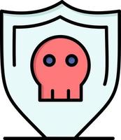 Shield Security Secure Plain  Flat Color Icon Vector icon banner Template
