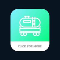 Truck Dumper Oil Construction Mobile App Button Android and IOS Line Version vector