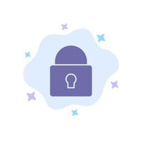 Lock Security Locked Login Blue Icon on Abstract Cloud Background vector