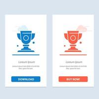 Achievement Cup Prize Trophy  Blue and Red Download and Buy Now web Widget Card Template vector