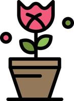 decoración pascua planta tulipán color plano icono vector icono banner plantilla