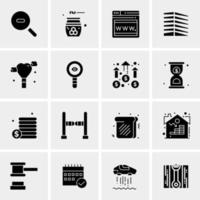 16 iconos de negocios universales vector ilustración de icono creativo para usar en proyectos relacionados con la web y dispositivos móviles