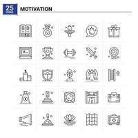 25 Motivation icon set vector background