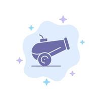 Canon Weapon Blue Icon on Abstract Cloud Background vector