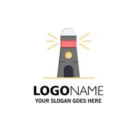 Lighthouse Building Navigation House Business Logo Template Flat Color vector