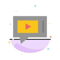 Chat Live Video Service Abstract Flat Color Icon Template vector