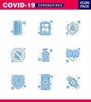 Coronavirus Awareness icon 9 Blue icons icon included lotion virus bacteria security bacteria viral coronavirus 2019nov disease Vector Design Elements