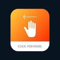 Hand Arrow Gestures Left Mobile App Button Android and IOS Glyph Version vector