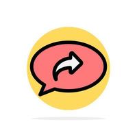 Basic Chat Arrow Right Abstract Circle Background Flat color Icon vector