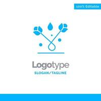 decoración pascua planta tulipán azul sólido logotipo plantilla lugar para eslogan vector