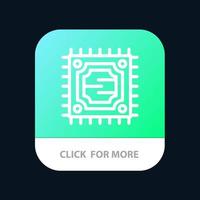 Cpu Microchip Processor Mobile App Button Android and IOS Line Version vector