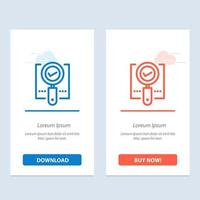 explorar encontrar lupa ok buscar azul y rojo descargar y comprar ahora plantilla de tarjeta de widget web vector