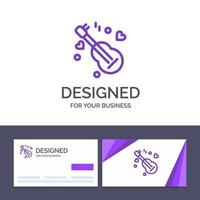 Creative Business Card and Logo template Guitar Song Music Love Vector Illustration