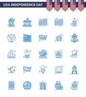 Happy Independence Day Pack of 25 Blues Signs and Symbols for law court usa wine alcohol Editable USA Day Vector Design Elements