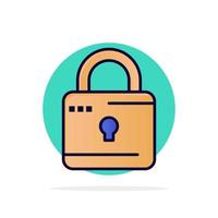 Lock Computing Locked Security Abstract Circle Background Flat color Icon vector