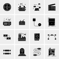 16 iconos de negocios universales vector ilustración de icono creativo para usar en proyectos relacionados con la web y dispositivos móviles