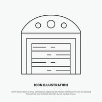 City Construction House Line Icon Vector