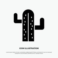 Cactus Usa Plant American solid Glyph Icon vector