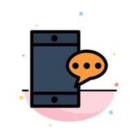 Mobile Chatting Cell Abstract Flat Color Icon Template vector