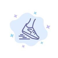 Fast Leg Run Runner Running Blue Icon on Abstract Cloud Background vector