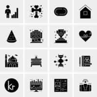 16 iconos de negocios universales vector ilustración de icono creativo para usar en proyectos relacionados con la web y dispositivos móviles