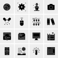 16 iconos de negocios universales vector ilustración de icono creativo para usar en proyectos relacionados con la web y dispositivos móviles