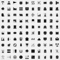 Set of 100 Universal Solid Icons vector