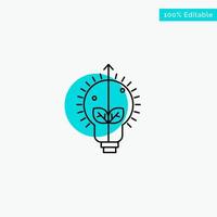 Success Idea Bulb Light turquoise highlight circle point Vector icon