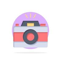 Camera Image Photo Picture Abstract Circle Background Flat color Icon vector