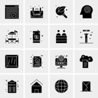 16 iconos de negocios universales vector ilustración de icono creativo para usar en proyectos relacionados con la web y dispositivos móviles