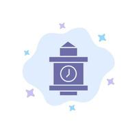 Train Time Station Blue Icon on Abstract Cloud Background vector